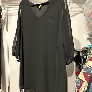 Lulu's Black Sheer Sleeve Mini Dress